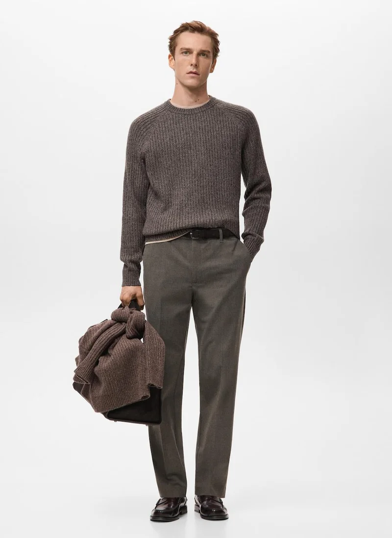 Mango Man  Wool-blend rib-knit sweater for Men | Best Price UAE